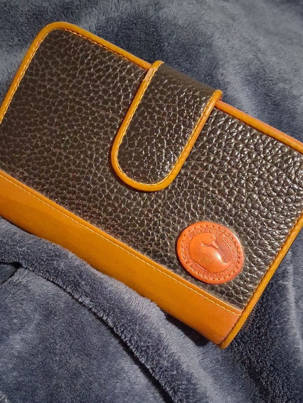 Dooney & Bourke Brown and Tan Leather Men's Wallet with Logo Patch